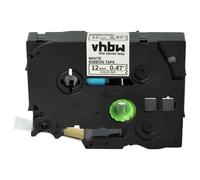 vhbw Ruban textile compatible avec Brother PT H107B, H105NB, H300, H105WB, H105WN, H200, H110 imprimante d'étiquettes 4m x 12mm Or sur Blanc