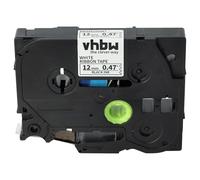 vhbw Ruban textile remplacement pour Brother TZE-R231, TZER231 pour imprimante d'étiquettes 4m x 12mm Noir sur Blanc