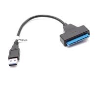 vhbw SATA III vers USB 3.0 Câble de raccordement pour disque dur 2'5' HDD, SSD Plug & Play bleu / noir