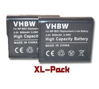 vhbw set 2 batteries 950mAh appareil photo Sony Cybershot DSC-W100, DSC-W110, DSC-W115, DSC-W120, DSC-W130, DSC-W150, W170 remplace NP-BG1, NP-FG1