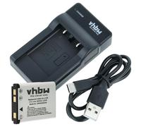vhbw 1x station de charge, 1x câble d'alimentation, 1x batterie compatible avec Rollei Compactline CL-350, CL-320, CL350, CL360 TS, CL320