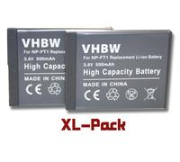 vhbw set de 2 batteries 500mAh pour appareil-photo Sony DSC-T1, DSC-T3, DSC-T3s, DSC-T5, DSC-T9, DSC-T10, DSC-T11 remplace NP-FT1