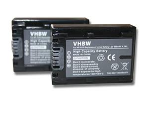 vhbw Set de 2 Batteries 600mAh pour caméscope Sony HDR-XR160, HDR-XR160E, HDR-CX360, HDR-CX360VE, HDR-PJ50, HDR-PJ50VE, HDR-TD10, HDR-TD10E