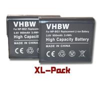vhbw set de 2 batteries 950mAh pour appareil photo Sony Cybershot DSC-WX10, Sony Handycam HDR-GW55VE remplace NP-BG1, NP-FG1