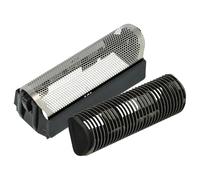 vhbw Set de 2x pièces de rechange compatible avec Braun Action Line, Micron Vario 3 rasoir électrique - Grille + couteaux, noir/argent
