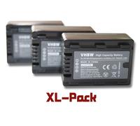 vhbw set de 3 batteries 1600mAh pour caméscope Panasonic HC-V10, HC-V100, HC-V100M, HC-V500, HC-V500M, HC-V700, HC-V700M