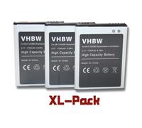 vhbw set de 3 batteries 1750mAh pour smartphone Samsung Galaxy S2 GT-i9188, Style M340S, S2 Duos SGH-i929 remplace EB-F1A2GBU, EB-F1A2