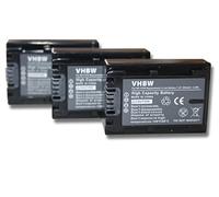 vhbw Set de 3 Batteries 600mAh pour caméscope Sony NEX-VG10, NEX-VG10E, NEX-VG20, NEX-VG20E
