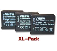 vhbw set de 3 batteries 650mAh pour appareil photo Panasonic Lumix DMC-TZ1, DMC-TZ2, DMC-TZ3, DMC-TZ4, DMC-TZ5, DMC-TZ11, DMC-TZ15, DMC-TZ50
