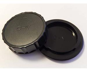 vhbw Set de Cache-boîtier, Bouchon arrière d'objectif Compatible avec Yashica Appareil Photo - Plastique, Noir