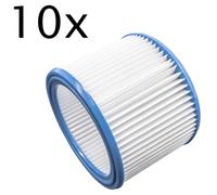 vhbw Set de filtres 10x Filtre plissé compatible avec Nilfisk Attix 40-0M PC Zone 22, 40-21 PC Inox aspirateur à sec ou humide - Filtre à cartouche