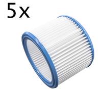 vhbw Set de filtres 5x Filtre plissé compatible avec Nilfisk Attix 30-2M PC, 350-01, 360-11, 360-21 aspirateur à sec ou humide - Filtre à cartouche