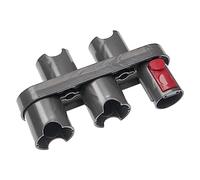 vhbw Support mural d'accessoires compatible avec Dyson Gen5, Gen5detect aspirateur et ses embouts - Fixation, gris/rouge, 17,3 x 4,8 x 10cm