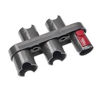 vhbw Support mural d'accessoires compatible avec Dyson V15 Detect Complete, V7 aspirateur et ses embouts - Fixation, gris/rouge, 17,3 x 4,8 x 10cm
