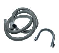 vhbw Tuyau de vidange pour compatible avec les machines à laver et laves vaisselles - 22/29mm connexion coudée, gris