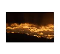 VHdfgTY Le Soleil éTait Comme Une Boule De FeuMinimalist Mountain Landscape Canvas Wall Art Tableau Décor Moderne Maison 80x128m Sans cadre