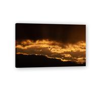 VHdfgTY Le Soleil éTait Comme Une Boule De FeuMountain Landscape Wall Art Canvas Tableau Paysage Nature Décor Maison 60x96cm Encadrée