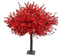 vhdurike Cerisier Artificiel en Fleurs, Superbe Arche de Fleurs, décoration intérieure/extérieure réaliste, Magnifique Grand Sakura Rouge pour Mariage, fête, Bureau,300 * 300cm