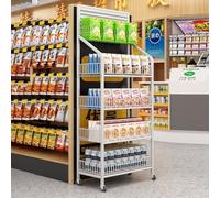 vhdurike Présentoir de Vente au détail en métal, présentoir Mobile pour Bonbons, Grande étagère à Chips, Organisateur de collations, pour magasins, Cuisine, Bureau,Blanc