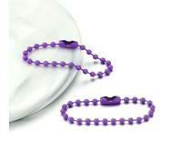 VHEOKG Lot de 100 chaînes à billes colorées peintes en aérosol, compatibles avec porte-clés, poupées, étiquettes, connecteurs pour bijoux DIY, violet, 10 cm