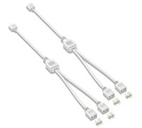 Vheolk 2X Câble D'Extension 5V 3 Broches pour Carte MèRe D'Ordinateur 1 Point 2 Hub Cable Connection Extension ARGB Splitter, Blanc