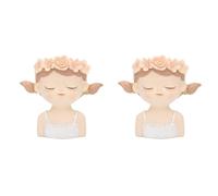 Vheolk 2X Kit de Pots de Petites Plantes Succulentes FéEriques avec Trou de Drainage, Pot de Cactus D'IntéRieur de 4 Pouces, Vases de Fleurs Mignons Uniques, DéCor A