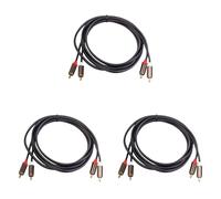 Vheolk 3X Câble Audio Coaxial à 2 3.5 Jack StéRéO Audio Cordon 1M pour Maison CinéMa DVD TV Amplificateur CD BoîTe à Sons