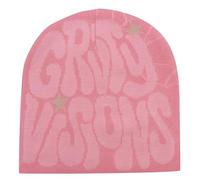 Vhersily 2025 - Bonnet Femme Y2K avec Lettres Imprimées, Hip Hop, Bonnet Hiver Chaud, Femme, Chapeau Tricot Saint Valentin Cadeau Homme Parfum Anniversaire pour Lui Écharpe Et Chapeau, Rose Gold B,