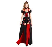 Vhersily 2025 Cadeaux de carnaval - Costume de reine de coeur pour femme Alice au pays des merveilles Costume Halloween Carnaval Party Cosplay
