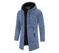 Vhersily 2025 Chandails Hommes Laine Pull Hiver Col Haut Zip Pull Veste Tricot Garder au Chaud pour Scooter, Motocyclistes, Touring, Veste d'hiver Trench Coat, pour Escalade, Marina, M