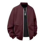 Vhersily 2025 Hommes D'hiver Automne Style Américain Cardigan Sport Vestes Coton Manches Longues Vintage Sweatshirt Pull Course, Veste Punk Streetwear, Anti-saleté et Hydrofuge, rouge, XXXL