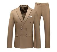 Vhersily 2025 Hommes Robe Slim Fit 2 Pièces Double Poitrine Business Mariage Bal Smoking Robes Veste Pantalon, Pour Événements, En Velours, Vêtements Coton Modernes Confortables, Complet de Cérémonie