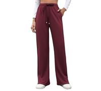 Vhersily 2025 Pantalon de survêtement Femme Y2K Coton Confortable Sport Large Droite Palais Pantalon Taille Haute Élastique avec Poches Adaptées Toutes Les Formes de Jambe, pour Porter Nouveau