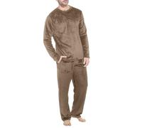 Vhersily 2025 Pyjama en flanelle pour homme en coton, en 2 pièces, vêtements de nuit, vêtements de nuit, pyjama long, élastique et cordon de serrage, pour porter un nouveau semestre, pour l'automne et