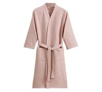 Vhersily 2025 Robe de chambre pour femme et homme en coton nid d'abeille léger unisexe pour automne et hiver veste d'hiver trench coat Outwear, maillots de couple pour porter un nouveau semestre, Rose