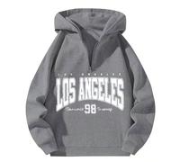 Vhersily 2025 Sweat à capuche pour femme, collection à manches longues, bicolore imprimé, motifs avec poches pour unique, saison urbaine, pour scooters, motards, porter un nouveau semestre, gris foncé