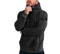 Vhersily 2025 Sweat à capuche pour homme à fermeture éclair Quatrième avec poche avant Pull en polaire épaisse manches longues d'hiver coupe-vent sweats thermiques de style urbain Y2K Hip Hop pour la