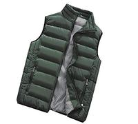 Vhersily 2025 Veste Doudoune Hommes Sans Manches Courtes Veste Ultra Léger Chaud Rembourré Vestes Slim Fit Veste Parka Manteau Parfait pour Automne et Hiver, Anti-saleté et Hydrofuge, vert militaire