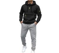 Vhersily 2026 Combinaison de sport d'hiver pour homme avec fermeture éclair et capuche 2 pièces complètes de sport pull sport Y2K Hip Hop pleine maison douce confortable pour les voyages, le golf, la