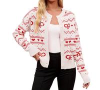 Vhersily 2026 Femmes Cardigans Long Manches Longues Maille Grosses avec Boutons, Coupe Moulante avec Poches Pull Élégant Veste Longue Hiver Automne pour Détente et Loisirs, B Blanc, M