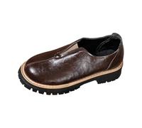 Vhersily 2026 Mocassins pour femme avec semelle épaisse orthopédique antidérapante Chaussures de danse à talon épais en cuir verni, chaussures plates élégantes de travail décontractées pour