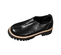 Vhersily 2026 Mocassins pour femme avec semelle épaisse orthopédique antidérapante Chaussures de danse à talon épais en cuir verni, chaussures plates élégantes de travail décontractées pour