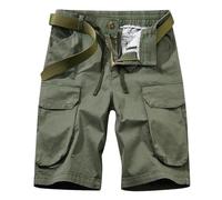 Vhersily 2026 Short cargo pour homme, multi-poches, taille élastique avec ceinture, coupe décontractée, pour l'été, la randonnée et les loisirs, ourlet réglable, pour le travail, la randonnée, le