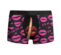 Vhersily 2026 Sous-vêtements Hommes Sexy Lingerie Sexe String Chaud Léopard Imprimé de la Saint Valentin Style Spécial Rouge en Forme de Coeur Et Rose, Taille Moyenne Boxer Chemises de Nuit Épais