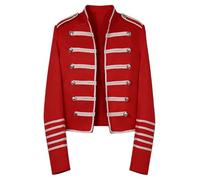 Vhersily 2026 Steampunk Hussar Militaire Drummer Parade Vestes Emo Punk Mens Vestes Napoléon Gothic - Marching Band Veste pour Le Dîner Blazer de Travail Classique Formelle Vestes pour Discothèque