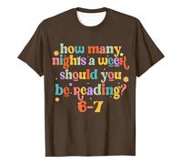 Vhersily 2026 T-shirt avec inscription en langue anglaise How Many Nightsa A Week Should You Be Reading 6-7+, Slim Soft Fashion Y2k pour salon, cadeau de mariage, anniversaire, petit ami, Café, S