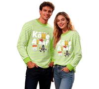 Vhersily 2026 T-shirt Décontracté Rayé Imprimé Manches Longues Col Rond T-shirt Costume de Marin Hippie Danse pour Oriental Costumes Carnaval Style Tendance et Festif Vibrant pour Party Club, vert