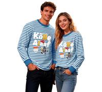 Vhersily 2026 T-shirt Décontracté Rayé Imprimé Manches Longues Col Rond T-shirt Costume de Marin Hippie Danse pour Oriental Costumes Carnaval Style Tendance et Festif Vibrant pour Party Club, Bleu