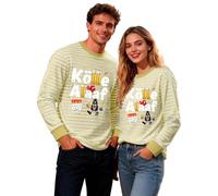 Vhersily 2026 T-shirt Décontracté Rayé Imprimé Manches Longues Col Rond T-shirt Costume de Marin Hippie Danse pour Oriental Costumes Carnaval Style Tendance et Festif Vibrant pour Party Club, jaune