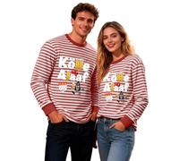 Vhersily 2026 T-shirt Décontracté Rayé Imprimé Manches Longues Col Rond T-shirt Costume de Marin Hippie Danse pour Oriental Costumes Carnaval Style Tendance et Festif Vibrant pour Party Club, rouge